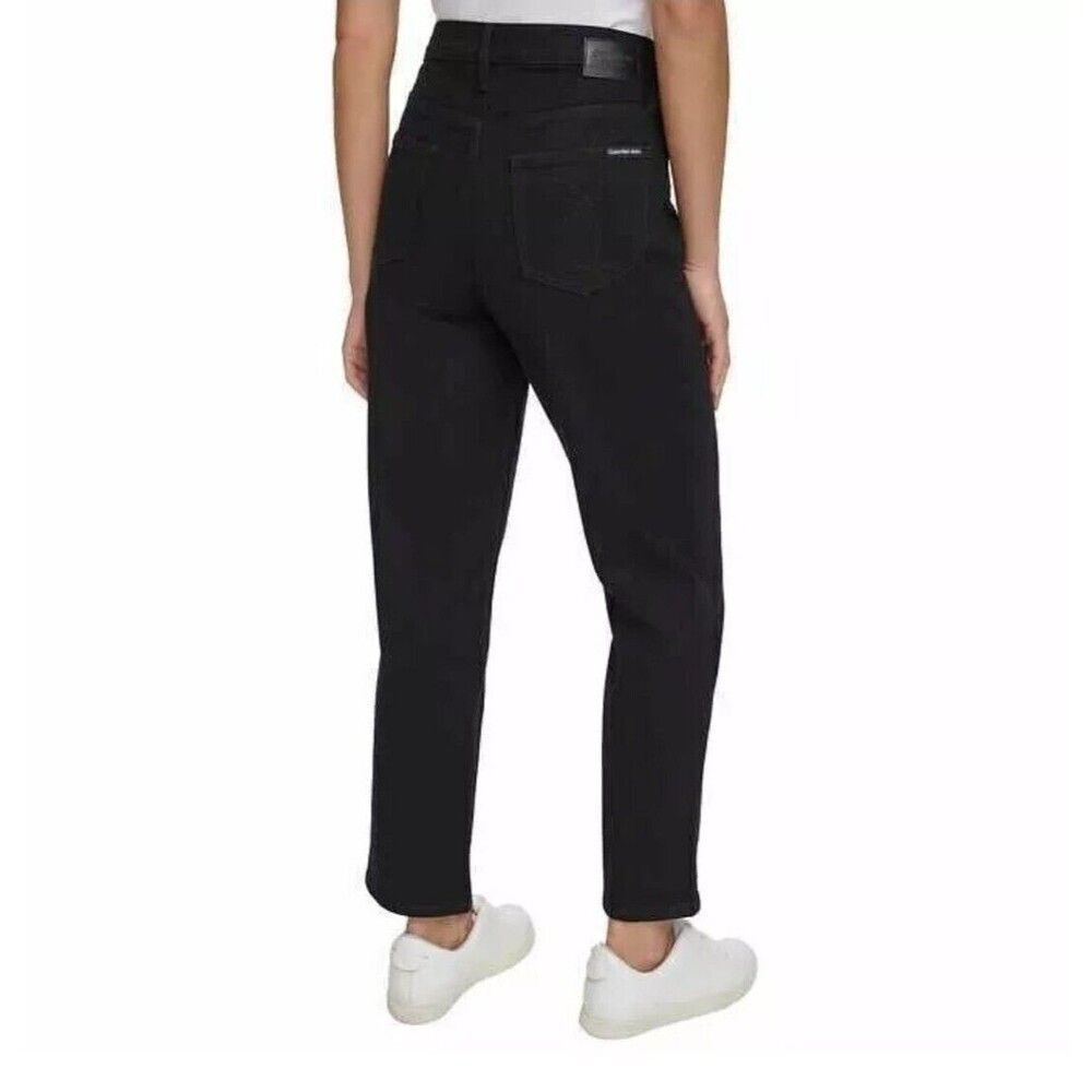 Calvin Klein Women's 8 High Rise Straight Leg Ankle Jeans Black 29" Inseam NWT